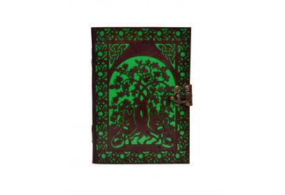 Antique New Tool Cut Work Handmade Tree Of Life With Wolf Design Leather Journal Notebook 120 Pages Blank Unlined Paper Notebook & Sketchbook